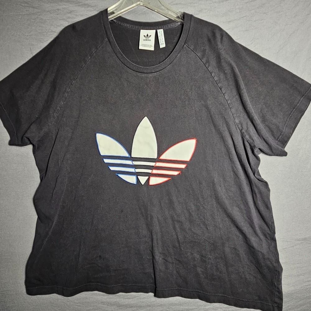adidas Originals Mens T Shirt 2XL Charcoal Grey Trefoil Logo Short Sleeve Tee